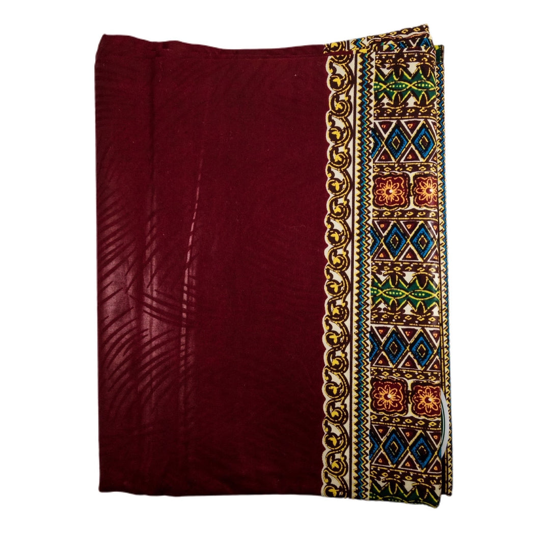African Dashiki Fabric -  Burgundy 111
